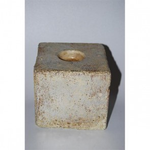 Gyertyatartó fényes négyzet alakú antik hatású cement 11,5x11,5x10,5cm arany SSS