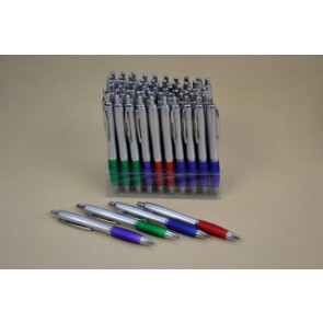 Golyós toll ezüst/színes 4f. 60db/dp.