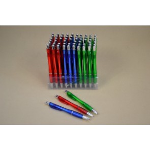 Golyós toll átlátszó színes 3f. 60db/dp.