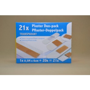 Sebtapasz átlátszó 20db+tapasz szalag 6x50cm