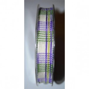 Szalag Country textil kockás 15mmx20m lila
