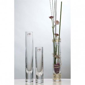 Üveg váza henger egyszálas 4x18cm átlátszó