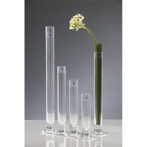 Üveg váza talpas 3x25cm átlátszó