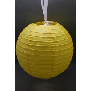 Lampion gömb papír 25cm sárga