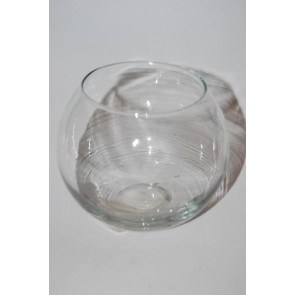 Üveg gömb váza 8x10cm átlátszó