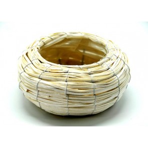 Kaspó félgömb vesszõ 13x8x12cm fehér @