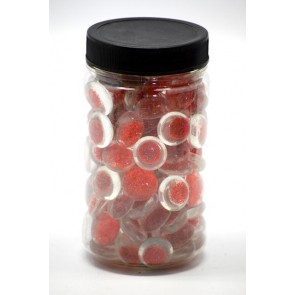 Nugát glitteres üveg 17-19mm áttetszõ-piros