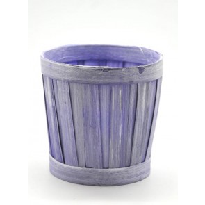 Kosár bambusz belül bélelt 20x19cm mosott lila-fehér SSS