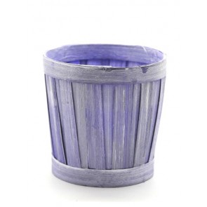 Kosár bambusz belül bélelt 13x13cm mosott lila-fehér SSS