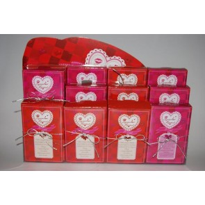 Valentin-napi üzenõ könyv szívvel üveg mûanyag piros-rózsaszín-fehér 4 féle SSS