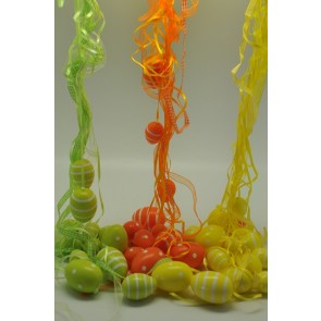 Tojás akasztós mintás mûanyag 4-5-6cm sárga-zöld-narancs 3 féle SSS