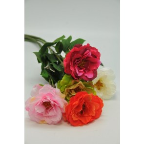 Selyemvirág Rózsa mûanyag 60cm színes 3 féle