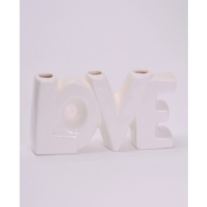 Váza kerámia LOVE 19x5,3x9,5cm fehér