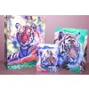 Dísztasak zsinórfüles, tigris fotós dekor 42*32 cm