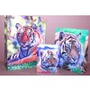 Dísztasak zsinórfüles, tigris fotós dekor 21*18 cm