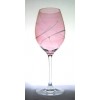 Üveg pohár swarovski dísszel bor 470ml rózsa S/2