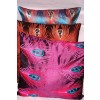 Párna pávatollas textil 44x44cm barna lila pink 3 féle  SSS