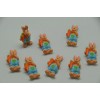 Nyuszi ragasztós poly 3,5cm kék-narancs-barna S/8 SSS