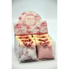 Illatosító tasak textil csipkés 7x6,5cm rózsaszín rózsa S/6