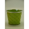 Kaspó dróthálós bádog 16x11,5x14cm zöld-ezüst SSS