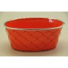 Kaspó dróthálós ovális bádog 21x13,5x8,5cm narancs-ezüst SSS