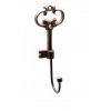 Faliakasztó kulcs alakú fém 5x17cm barna