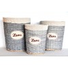 Kaspó kerek fonott 36&30&25cm szürke S/3