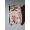 Szalag Emilia tulipános textil 40mmx10m rózsaszín-zöld-fehér SSS
